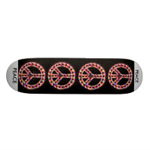 5-colour peace skateboard
