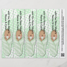 5 per Sheet Bookmark Favours for Baby Showers Part Flyers