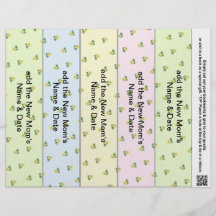 5 per Sheet Bookmark Favours for Baby Showers Part Custom Flyer