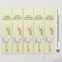 5 per Sheet Bookmark Favours for Baby Showers Part Flyer Design