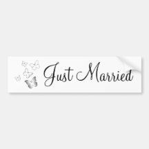 5 White Butterflies Bumper Sticker
