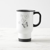5 White Butterflies Coffee Mug