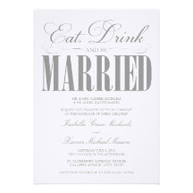 5 x 7 Eat, Drink & Be Married | Wedding Invitation