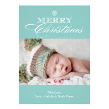 5 x 7 Merry Christmas | Photo Holiday Card Announcement