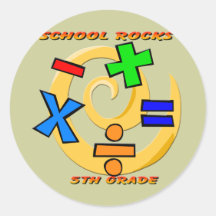 5th Grade Rocks - Math Symbols Stickers