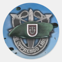 5th Special forces Green Berets veterans vets Stic Round Sticker