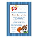 5x7 All Star MVP Sport Ball Baby Shower Invitation