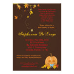 5x7 Autumn Fall Leaves Boy Baby Shower Invitation