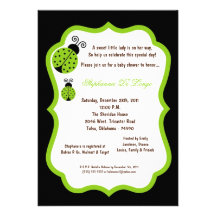 5x7 Black Lady Bug Baby Shower Personalized Invite