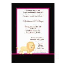 5x7 Black Lion Baby Shower Invitation