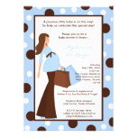5x7 Blue Boy Modern Mod Mum Baby Shower Invitation