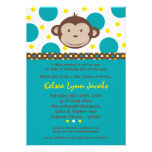 5x7 Boy Modern Mod Monkey Baby Shower Invitation