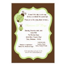 5x7 Brown Lady Bug Baby Shower Custom Invite