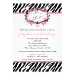 5x7 Butterfly Zebra Print Baby Shower Invitation