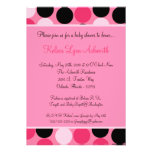 5x7 Colourful Pink Polka Dot Baby Shower Invitatio invitations