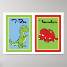 5X7 Dinosaurs Wall Art Collection Print