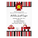 5x7 Fireman Firetruck Birthday Party Invitation