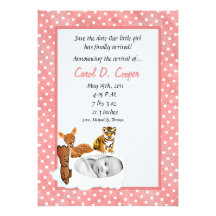 5x7 Girl Cloud PHOTO on Circle Birth Announcement