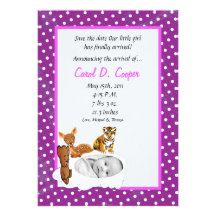 5x7 Girl Cloud PHOTO on Circle Birth Announcement