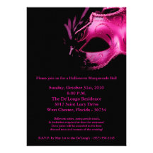 5x7 Halloween Masquerade Ball Mask Invitation