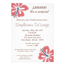 5x7 Hawaiian Hibiscus Flower Birthday Invitation