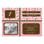 5x7 Heart PolkaDot Photo Birthday Party Invitation invitations