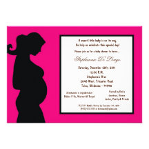 5x7 Hot Pink Baby Shower Personalized Invitations