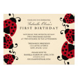 5x7 Ladybug Birthday Party Invitation