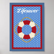 5X7 Lifesaver Nautical Wall Art Posters