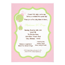 5x7 Light Pink Lady Bug Baby Shower Personalized Invitations