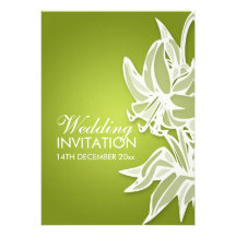 5x7 Lime Lily Bouquet Elegant Wedding Invitation