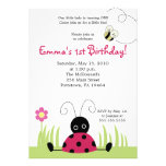 5x7 Little Ladybug Spring Birthday Invitation