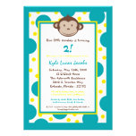 5x7 Modern Mod Monkey Birthday Party Invitation