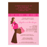 5x7 Modern Mod Mum Shopping Baby Shower Invitation
