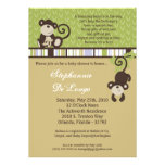 5x7 Monkey Time Zoo Animal Baby Shower Invitation
