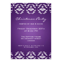 5x7 Party Invitation Elegant Pattern Purple