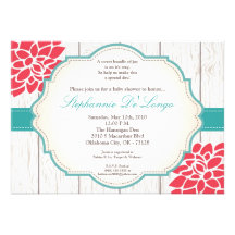 5x7 Pink Flower Floral Baby Shower Invitation