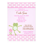 5x7 Pink Leap Frog Girl Baby Shower Invitation