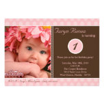 5x7 Pink Polka dot Photo Birthday Party Invitation invitations