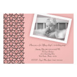 5x7 Pink Star Photo Birthday Party Invitation invitations