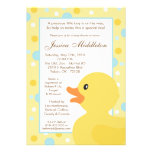 5x7 Polka Dot Rubber Ducky Baby Shower Invitation