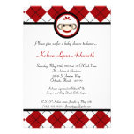 5x7 Red Arg Sock Monkey Toy Baby Shower Invitation