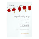 5x7 Red Chinese Lanterns Invite