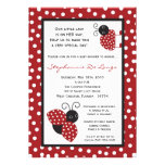5x7 Red Crimson Lady Bug Baby Shower Invitation