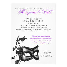 5x7 Sweet 16 Masquerade Ball Birthday Invitation