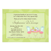 5x7 Tea Party Polka Dot Baby Shower Invitation