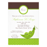 5x7 TWIN Boy Peas in Pod Baby Shower Invitation invitations