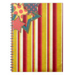 6072 FALL AUTUMN STRIPES BURGUNDY RED GOLDEN YELL SPIRAL NOTEBOOK