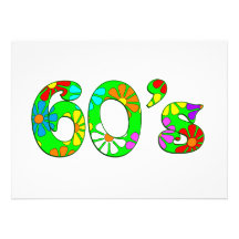60's Flowers Custom Announcements