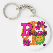60s Style Peace Key Chain